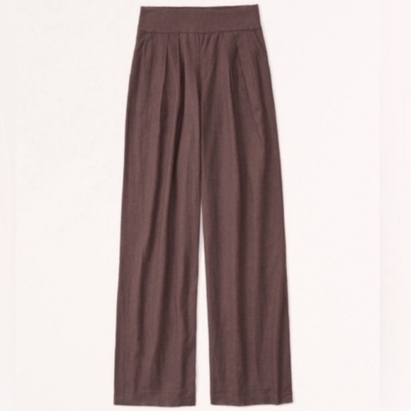 Abercrombie Wide Leg Linen Blend Pants - Picture 4 of 7